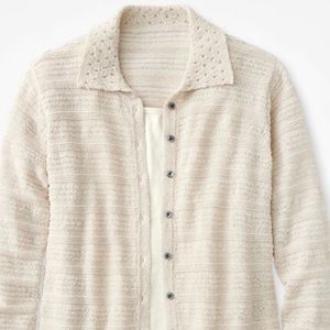 Coldwater Creek🆕Petite XL Pointelle Collar cardigan sweater